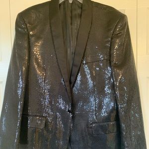 Mens dressy jacket. Black sequin Size M